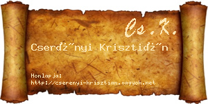 Cserényi Krisztián névjegykártya